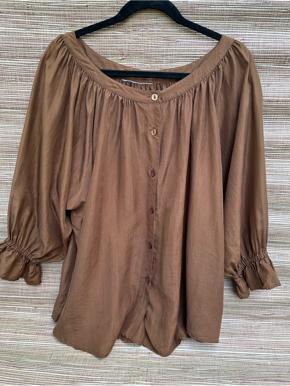 Bronze Silk Poet Blouse - Picture 6 of 15